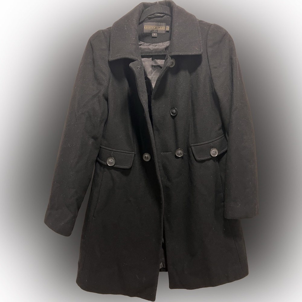 Women Kristen Blake black peacoat jacket size 6